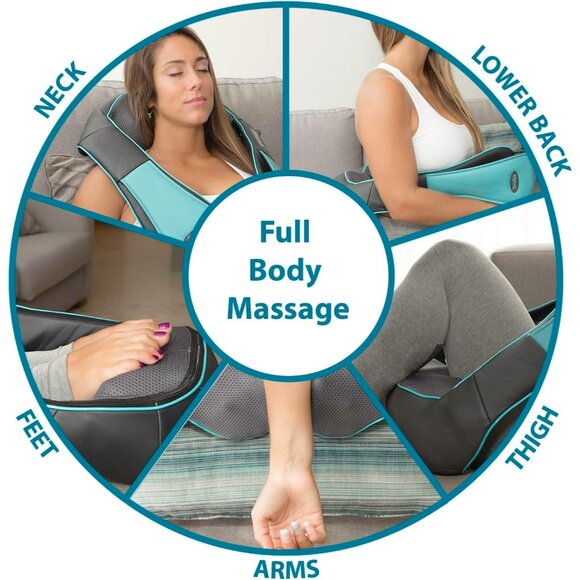 InvoSpa Shiatsu Neck Back Shoulder Massager Heat Therapy Deep Tissue Relaxation - Picture 4 of 13